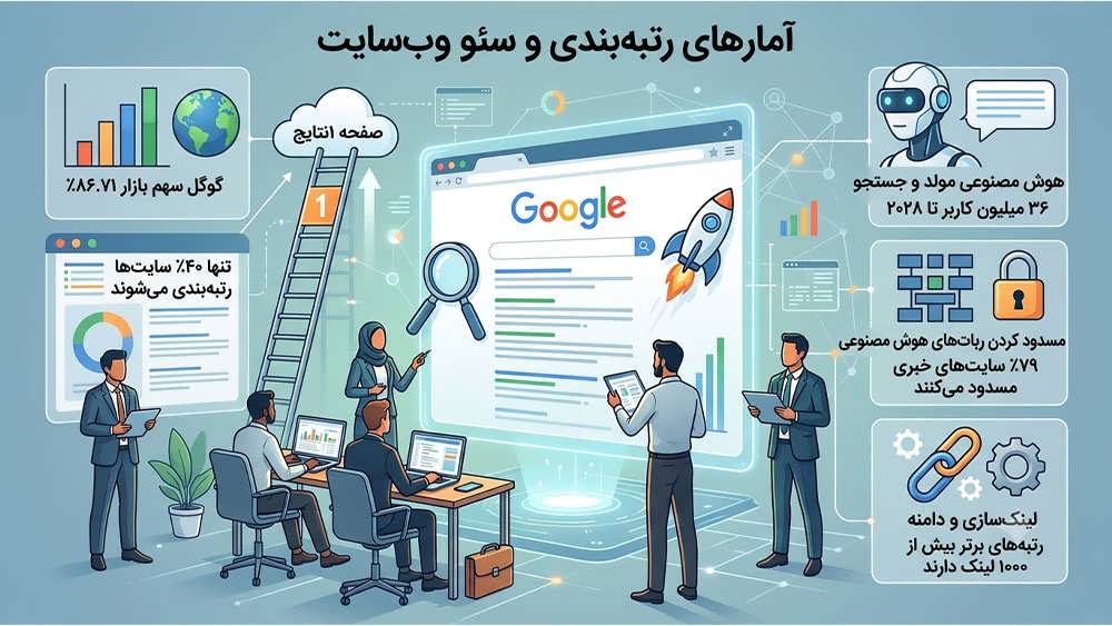تعداد وب سایت ها بر اساس صنعت