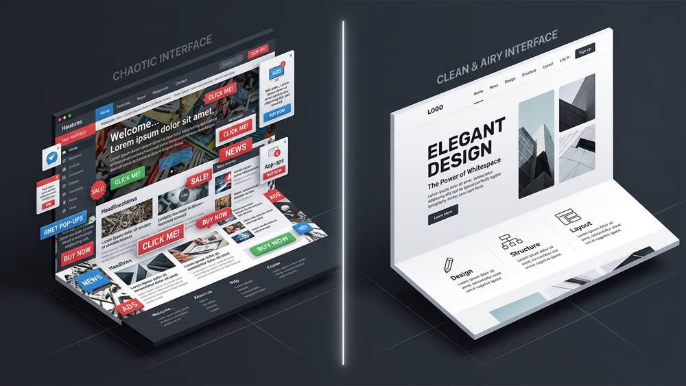 اهمیت استفاده از فضای منفی (Whitespace) و سایز فونت استاندارد برای جلوگیری از خستگی چشم کاربران و بهبود تجربه کاربری سایت.