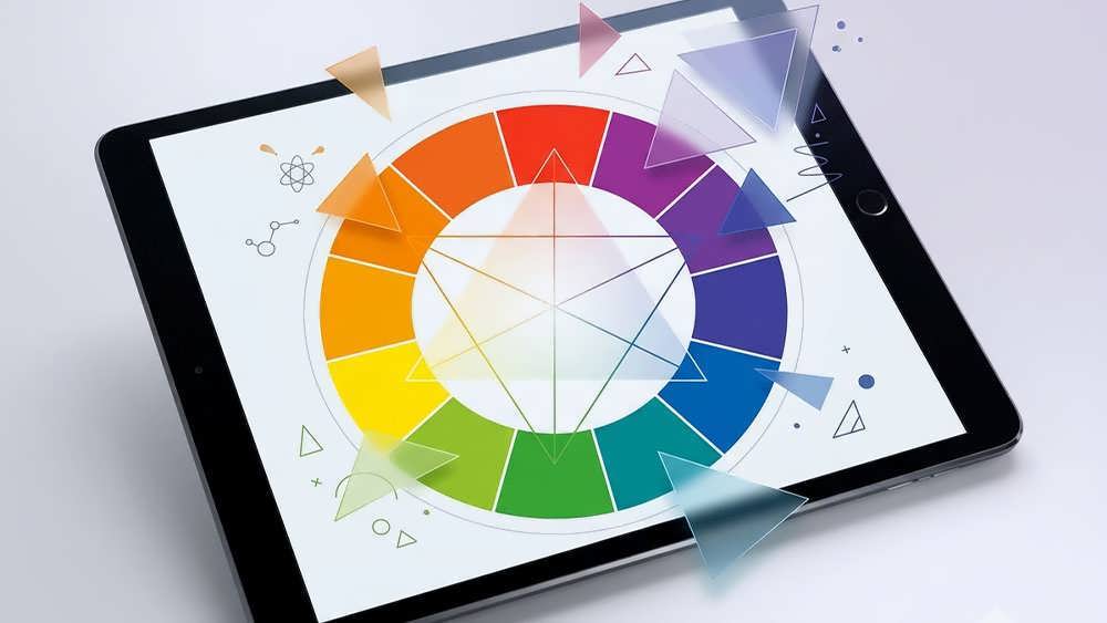چرخه رنگ نیوتن با نمایش هارمونی مکملی متضاد - Complementary Contrast Harmony on Isaac Newton's Color Wheel