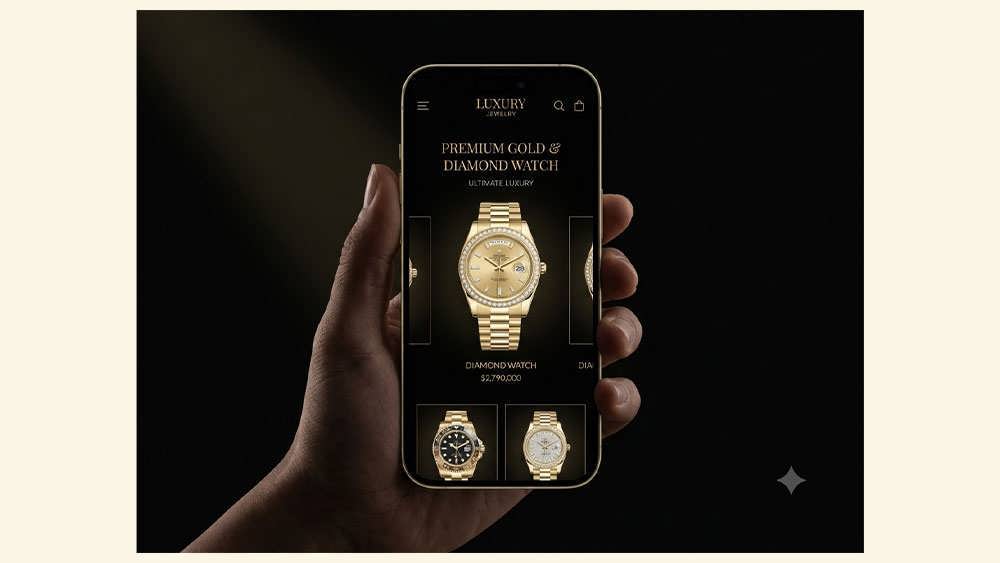 طراحی وبسایت لوکس مشکی و طلایی - Black and Gold Luxury Website Design