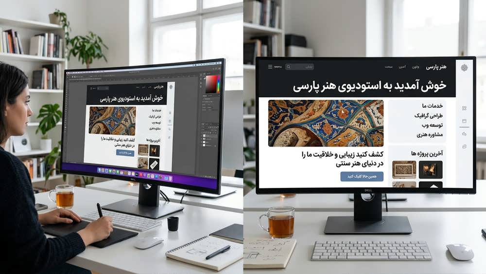 طراحی مینیمال وب سایت با رعایت سلسله مراتب بصری و چیدمان استاندارد برای رابط کاربری فارسی (RTL)طراحی مینیمال وب سایت با رعایت سلسله مراتب بصری و چیدمان استاندارد برای رابط کاربری فارسی (RTL)