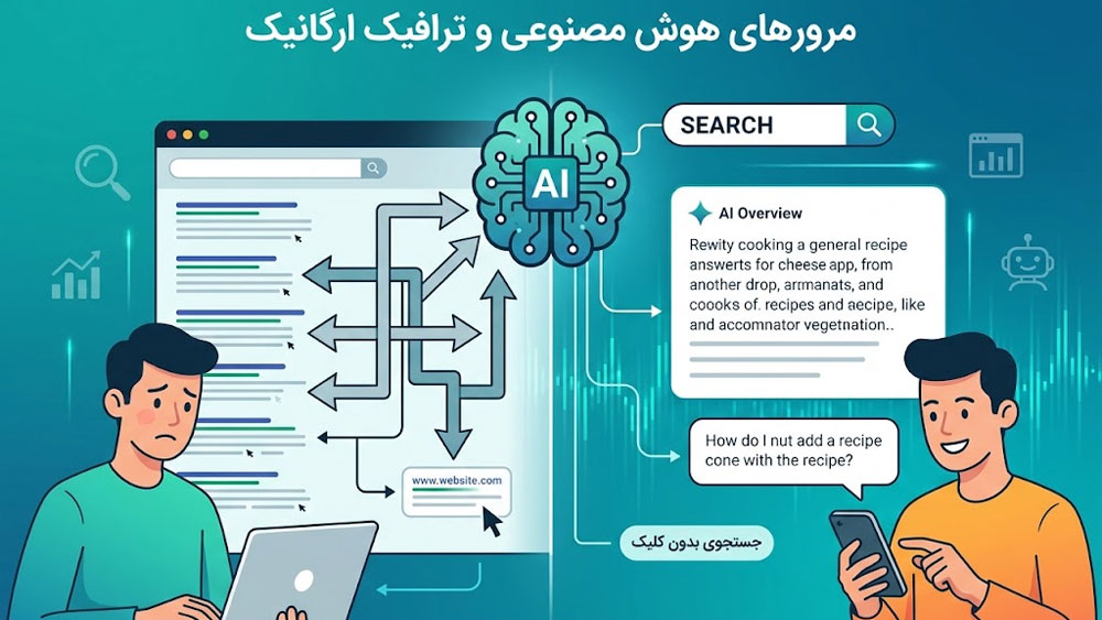 تاثیر قابلیت مرور هوش مصنوعی گوگل بر جستجوی بدون کلیک و کاهش ترافیک سایت