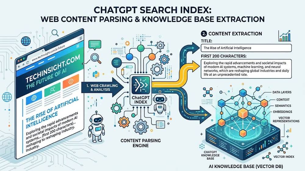 ذخیره عنوان و ۲۰۰ کاراکتر اول صفحه در ایندکس اختصاصی OpenAI و ChatGPT
