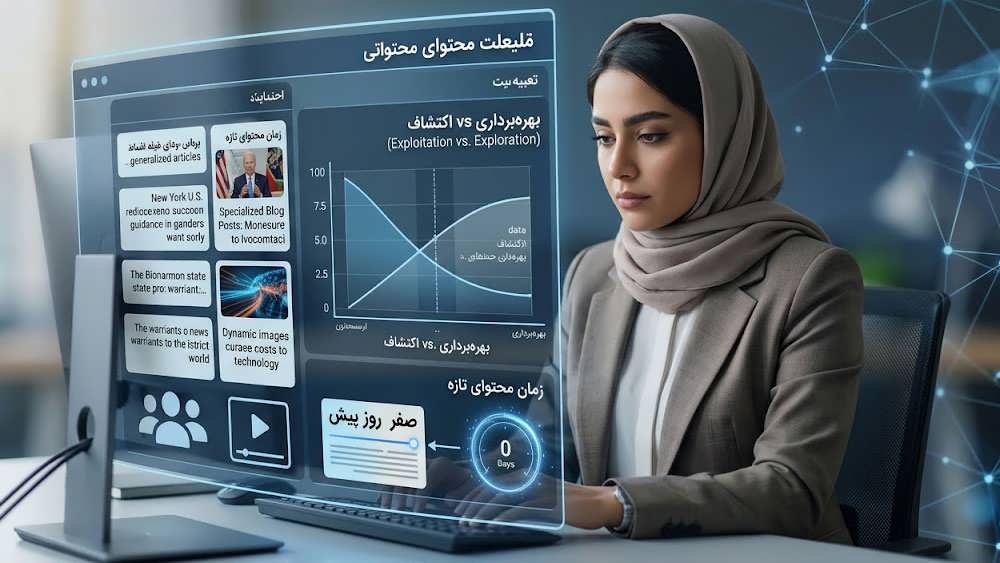 تصویر گرافیکی تحلیل داده های کلیک و نویز در سیستم توصیه گر گوگل دیسکاور