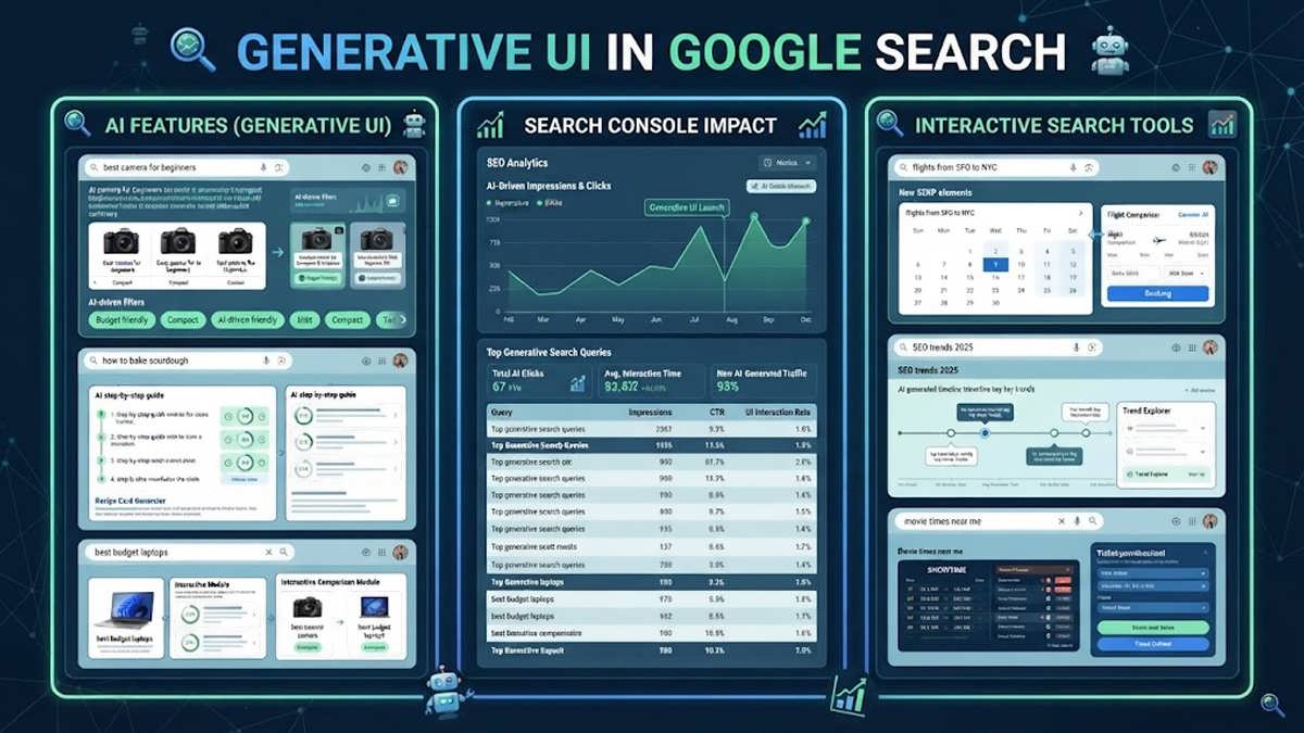 اینفوگرافیک جامع بررسی Generative UI در نتایج جستجوی گوگل
