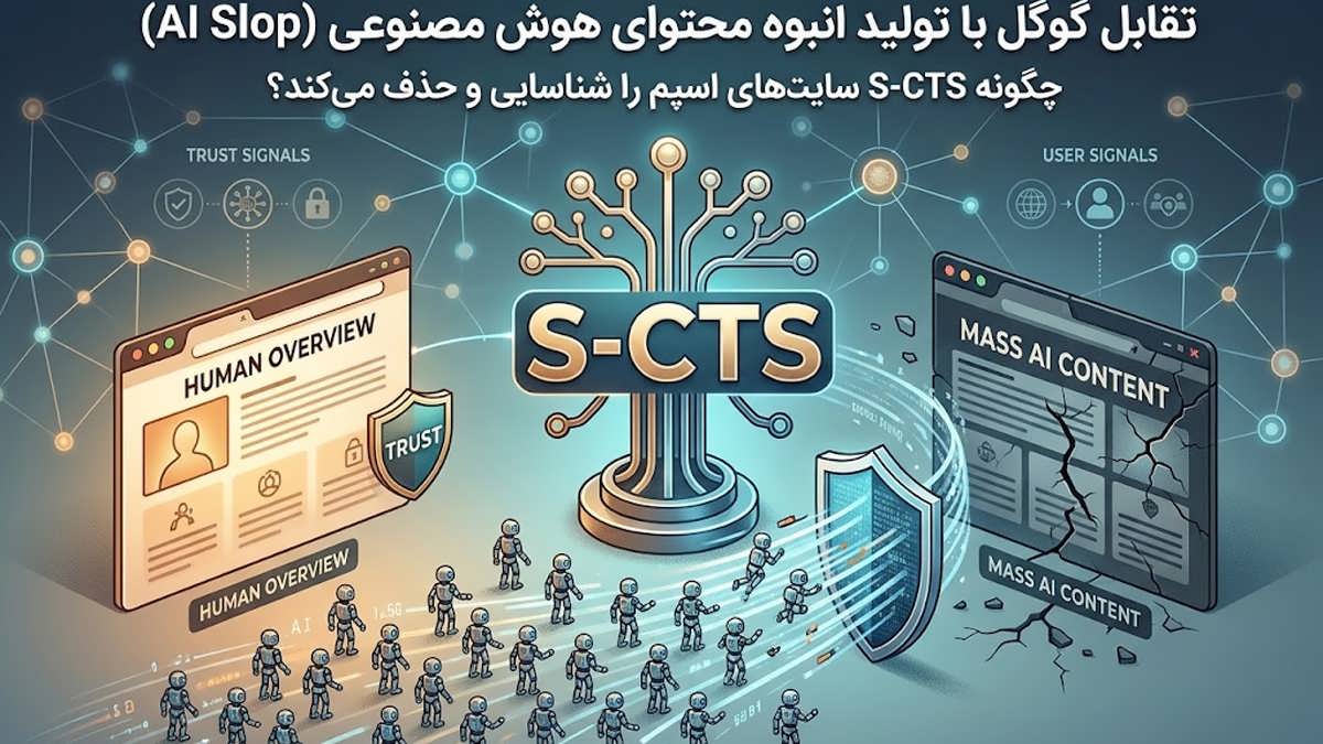تصویر مفهومی جریمه گوگل برای تولید انبوه محتوای هوش مصنوعی