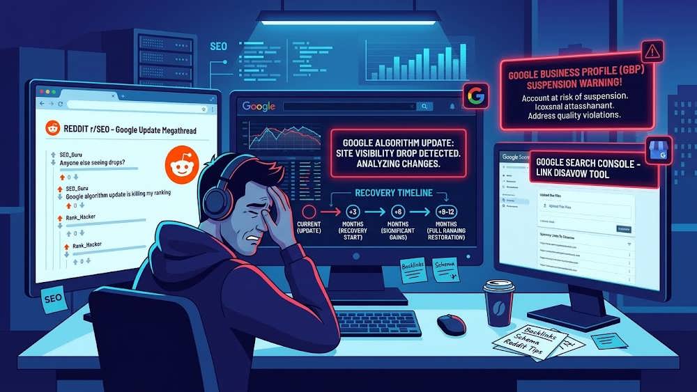 چالش های سئو شامل تعلیق پروفایل کسب وکار گوگل و Disavow کردن لینک ها