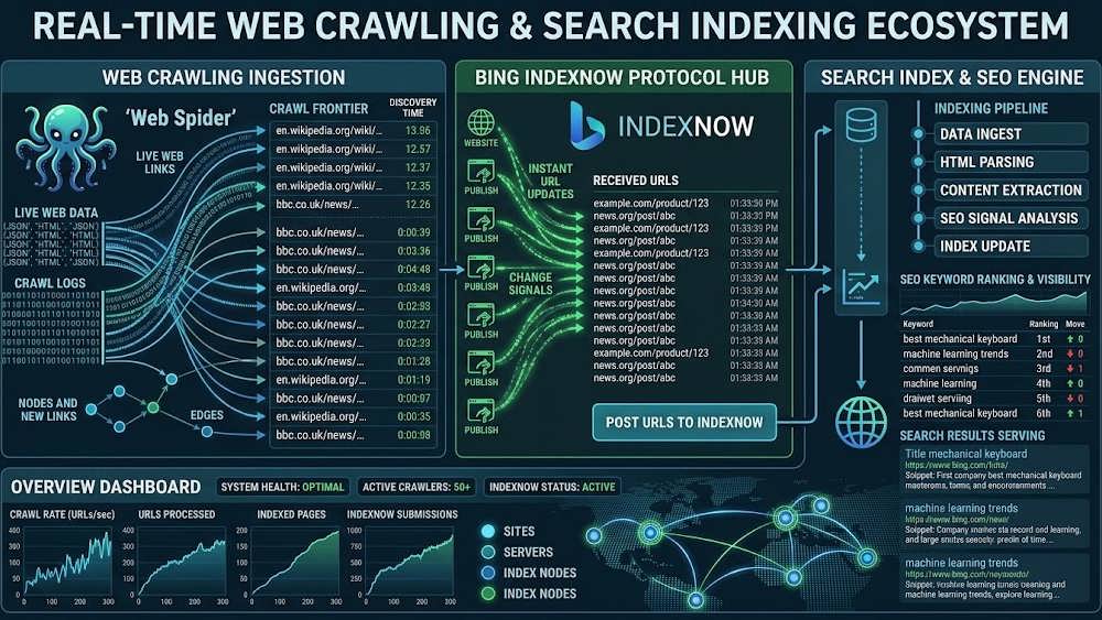 پروتکل ایندکس لحظه ای IndexNow و فناوری خزش مایکروسافت بینگ
